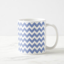 Tasse bleue/blanche de zigzag de Chevron