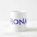 Tasse bleue et blanche personnalisée de point de p