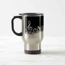 Tasse brouillée de voyage de notes musicales