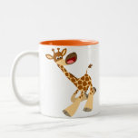 Tasse chevauchante de girafe de bande dessinée mig tasses
