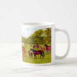 TASSE d'art de juments et de poulains