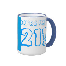 Tasse de 21 anniversaires (bleu de ciel)
