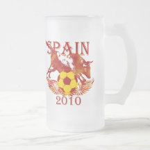 Tasse de bière en verre givré de l'Espagne 2010 po