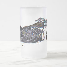Tasse de bière V-jumelle au néon de moto