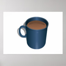 Tasse de café bleue poster