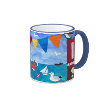 Tasse de café colorée de "bord de la mer"