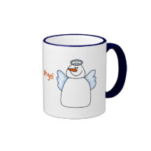 Tasse de café d'ange de neige de vacances
