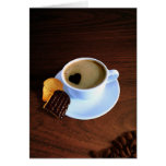 Tasse de café de coeur - carte de voeux