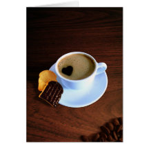 Tasse de café de coeur - carte de voeux