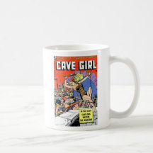 Tasse de café de fille de caverne
