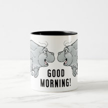 Tasse de café de lamantin d'ami bonjour