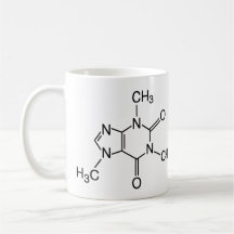 Tasse de café de molécule de caféine