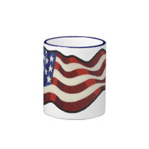 Tasse de café de ondulation de drapeau américain
