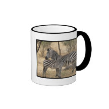Tasse de café de zèbre de mère et de bébé