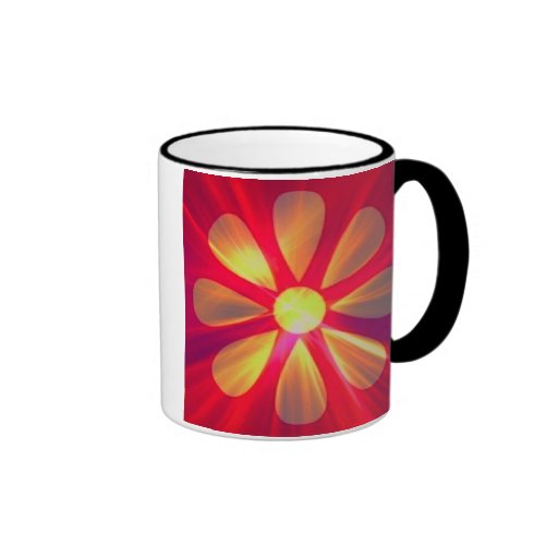 Tasse de café d'or de fleur