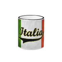 Tasse de café en verre noire de l'Italie de drapea