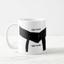 Tasse de café faite sur commande de ceinture noire