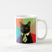 Tasse de café faite sur commande de chat d'affaire