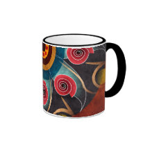 Tasse de café florale de vecteur d'abrégé sur coul