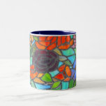 Tasse de café florale en verre souillé
