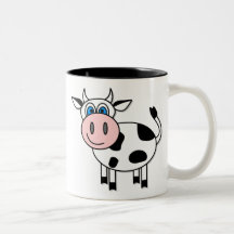 Tasse de café heureuse de vache à garçon