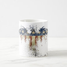 Tasse de café Morphing d'étoile d'Eagle de drapeau