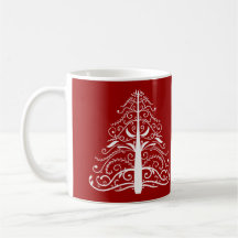 Tasse de café rouge de mariage d'hiver