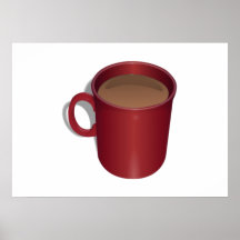 Tasse de café rouge posters