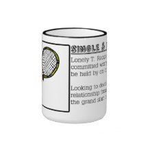 Tasse de café simple d'annonce de Raquet de tennis
