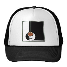 Tasse de café vintage ; Art déco noir et blanc Casquette De Camionneur