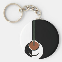 Tasse de café vintage ; Art déco noir et blanc Porte-clé