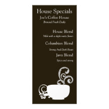Tasse de carte de menu de Joe Carte Double En Couleur