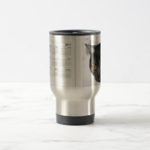 Tasse de chat de calendrier de voyage