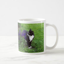 Tasse de chat de jardin d'aquarelle