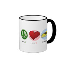 Tasse de chien de disque d'amour de paix