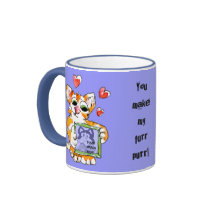 Tasse de coeur de chat d'amour à personnaliser