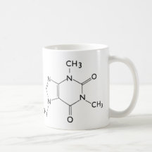 Tasse de constitution chimique de caféine