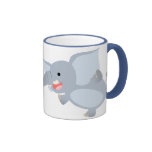 Tasse de flottement d'éléphant de bande dessinée tasses