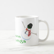 Tasse de Joyeuses Fêtes de bonhomme de neige