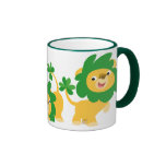 Tasse de lions de bande dessinée du jour de St Pat tasses