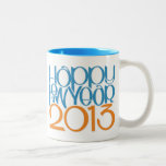 Tasse de mandarine de bleu de la bonne année 2013