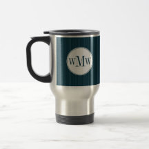 Tasse de monogramme de filet de cobalt