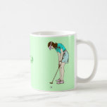 Tasse de monogramme de golfeur de dame de golf