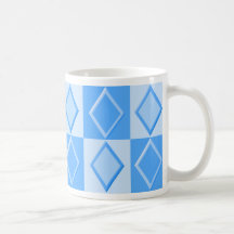 Tasse de motif de diamant de KRW - bleu lumineux