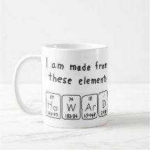 Tasse de nom de table périodique de Howard