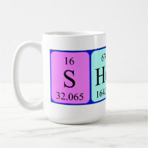 Tasse de nom de table périodique de Shopna