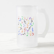 Tasse de notes musicales - verre givré