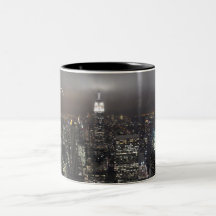 Tasse de nuit de New York de paysage urbain de tas