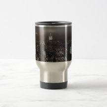 Tasse de nuit de New York de paysage urbain de tas