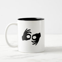 Tasse de pictogramme de langue des signes